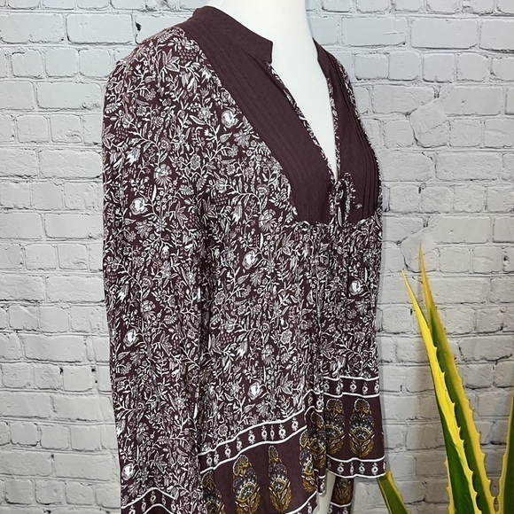 HINGE Bohemian Top Indian Block Print, Size S - Picture 1 of 9